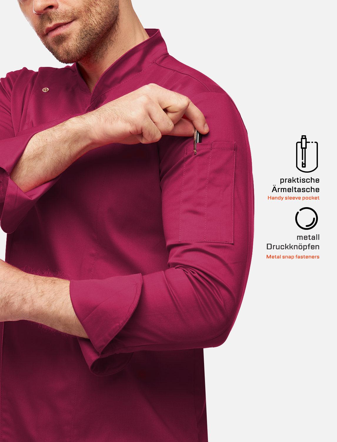 Veste de cuisine homme manches longues à boutons-pression | StrongAnt M412LANGSB