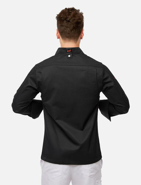 easyMove chef's jacket men's long-sleeved with press studs, slim fit