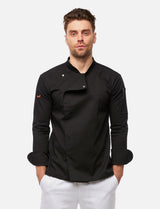 Veste de cuisine homme manches longues à boutons-pression | StrongAnt M412LANGSB