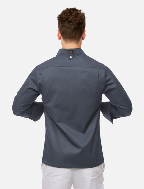 easyMove chef's jacket men's long-sleeved with press studs, slim fit