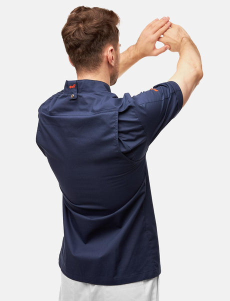 lightweight men's chef's jacket short sleeve incl. ball buttons Regular Fit Blue