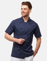 lightweight men's chef's jacket short sleeve incl. ball buttons Regular Fit Blue