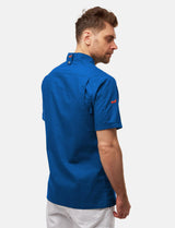 lightweight men's chef's jacket short sleeve incl. ball buttons Regular Fit Blue