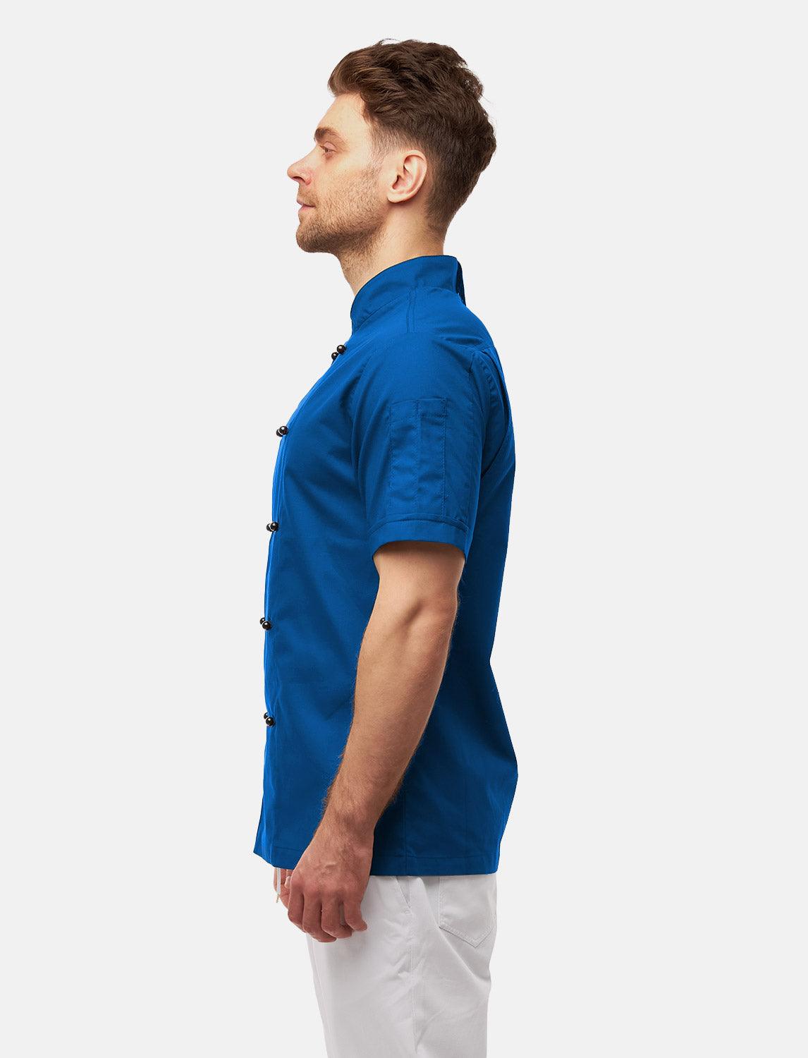lightweight men's chef's jacket short sleeve incl. ball buttons Regular Fit Blue