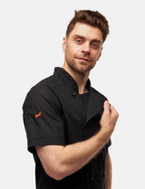 100% cotton lightweight chef's jacket men's short sleeve including ball buttons Regular Fit