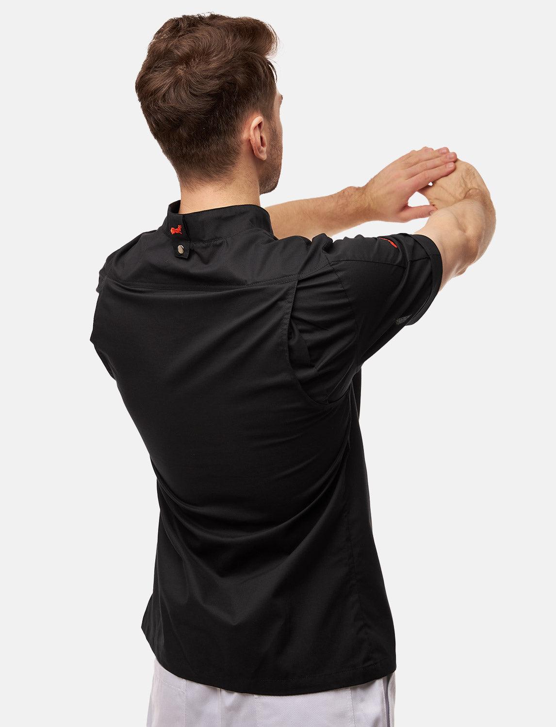 100% cotton lightweight chef's jacket men's short sleeve including ball buttons Regular Fit