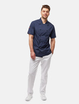 100% cotton lightweight chef's jacket men's short sleeve including ball buttons Regular Fit