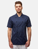 100% cotton lightweight chef's jacket men's short sleeve including ball buttons Regular Fit