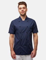 100% cotton lightweight chef's jacket men's short sleeve including ball buttons Regular Fit