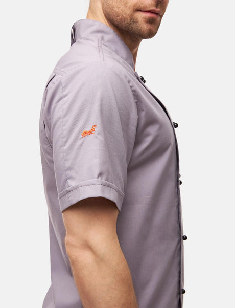 100% cotton lightweight chef's jacket men's short sleeve including ball buttons Regular Fit