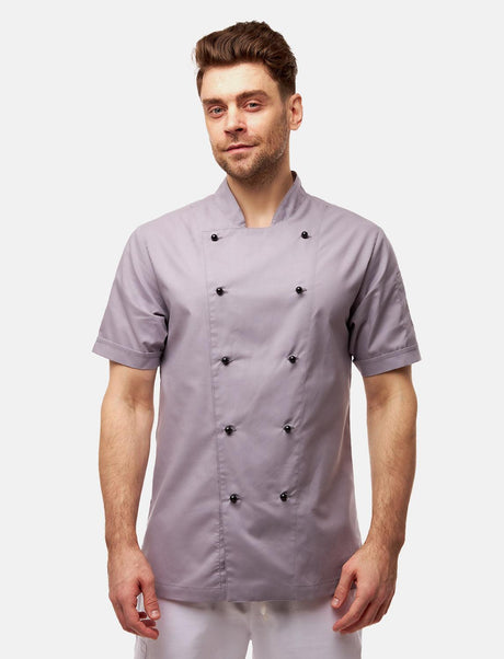 100% cotton lightweight chef's jacket men's short sleeve including ball buttons Regular Fit