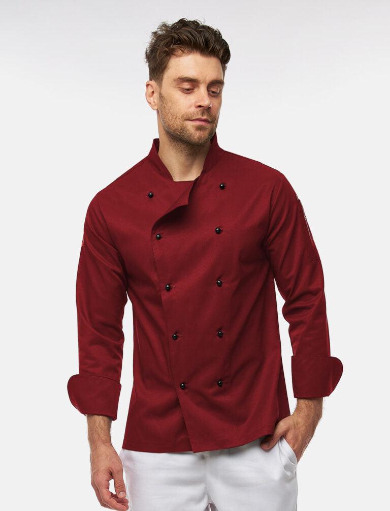easyClean men's chef's jacket including ball buttons, cotton, long-sleeved, regular fit