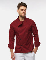 easyClean men's chef's jacket including ball buttons, cotton, long-sleeved, regular fit