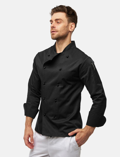easyClean men's chef's jacket including ball buttons, cotton, long-sleeved, regular fit