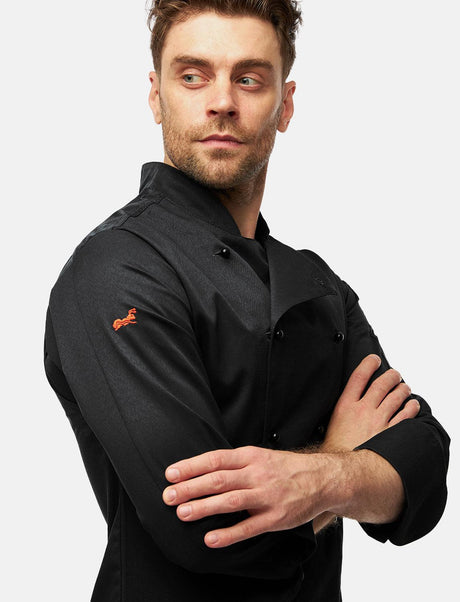 easyClean men's chef's jacket including ball buttons, cotton, long-sleeved, regular fit