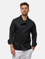 easyClean men's chef's jacket including ball buttons, cotton, long-sleeved, regular fit