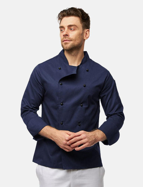 easyClean men's chef's jacket including ball buttons, cotton, long-sleeved, regular fit