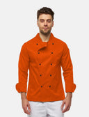 easyClean men's chef's jacket including ball buttons, cotton, long-sleeved, regular fit