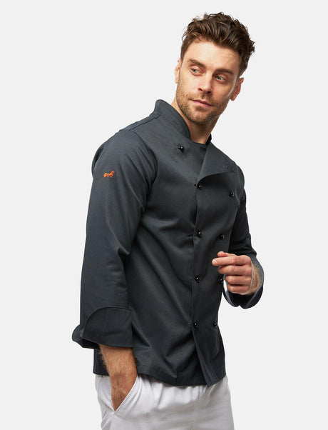 easyClean men's chef's jacket including ball buttons, cotton, long-sleeved, regular fit