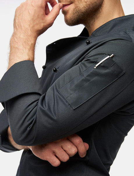easyClean men's chef's jacket including ball buttons, cotton, long-sleeved, regular fit