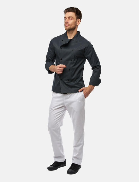 easyClean men's chef's jacket including ball buttons, cotton, long-sleeved, regular fit