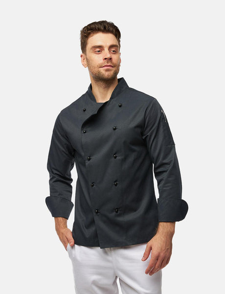 easyClean men's chef's jacket including ball buttons, cotton, long-sleeved, regular fit