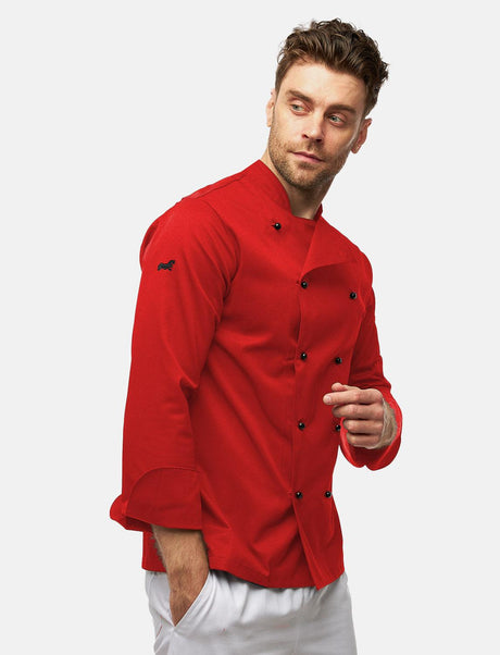easyClean men's chef's jacket including ball buttons, cotton, long-sleeved, regular fit