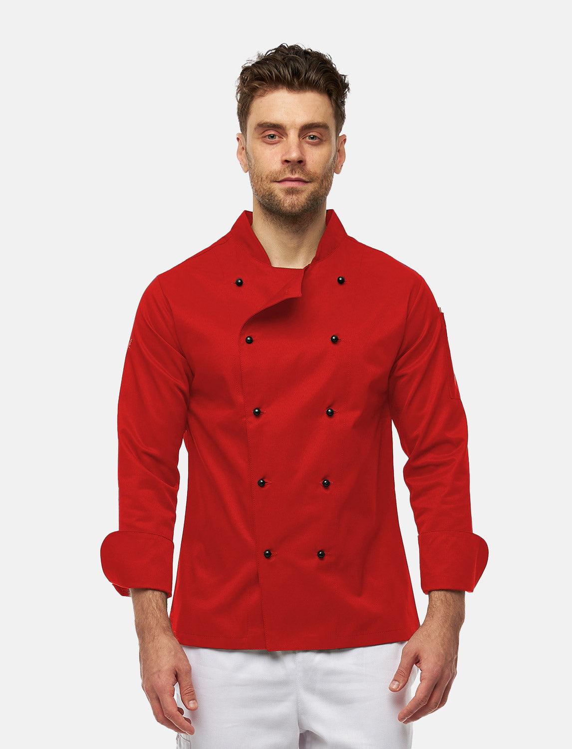 easyClean men's chef's jacket including ball buttons, cotton, long-sleeved, regular fit