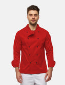 easyClean men's chef's jacket including ball buttons, cotton, long-sleeved, regular fit
