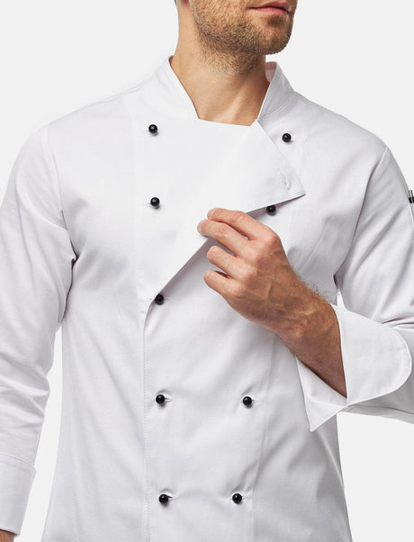easyClean men's chef's jacket including ball buttons, cotton, long-sleeved, regular fit