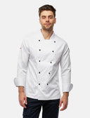 easyClean men's chef's jacket including ball buttons, cotton, long-sleeved, regular fit