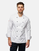 easyClean men's chef's jacket including ball buttons, cotton, long-sleeved, regular fit