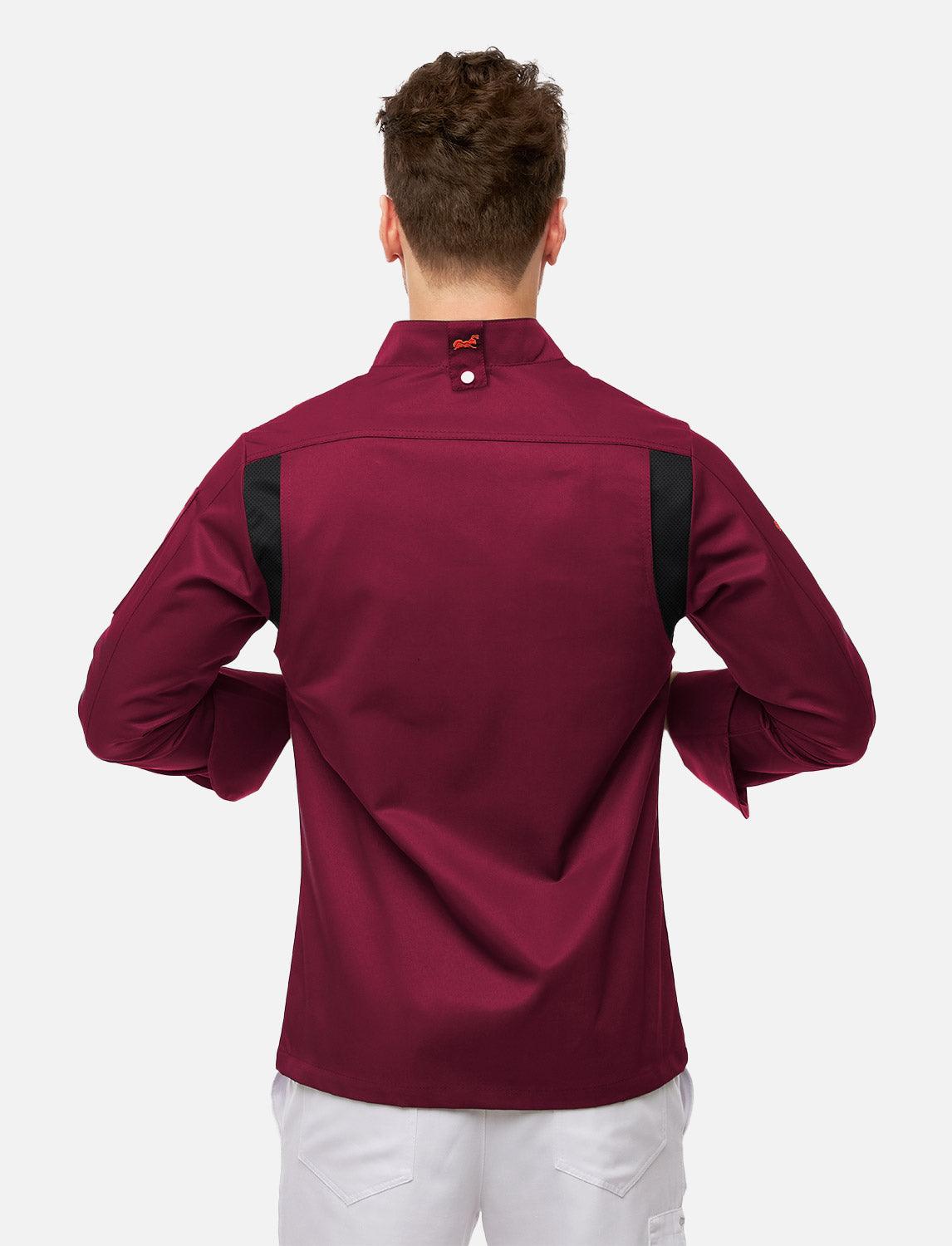 Men's long-sleeved easyMove chef's jacket with dryMesh insert – snap fasteners