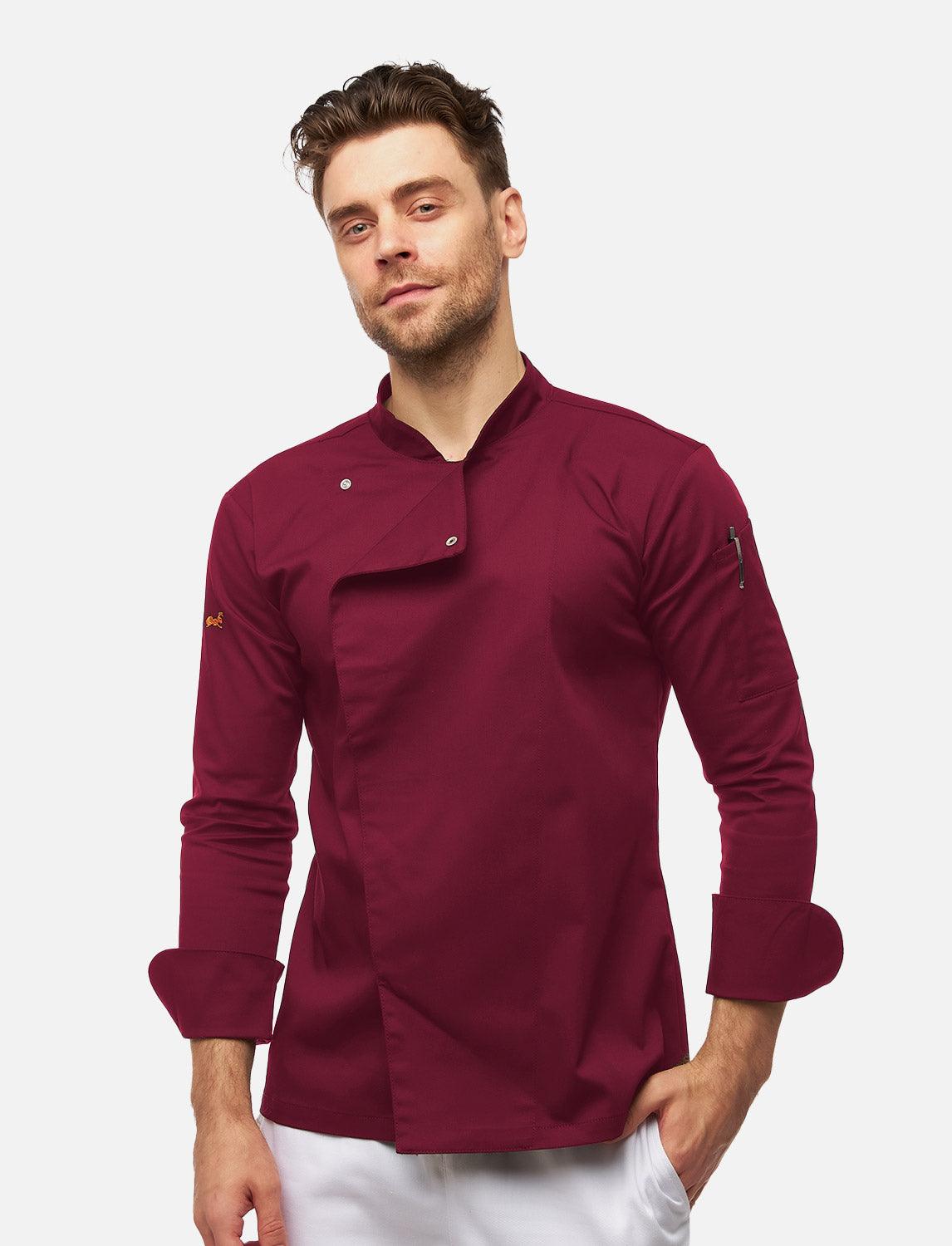 Men's long-sleeved easyMove chef's jacket with dryMesh insert – snap fasteners