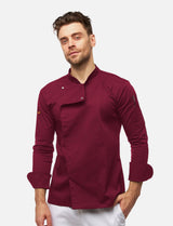 Men's long-sleeved easyMove chef's jacket with dryMesh insert – snap fasteners