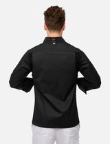 Men's long-sleeved easyMove chef's jacket with dryMesh insert – snap fasteners