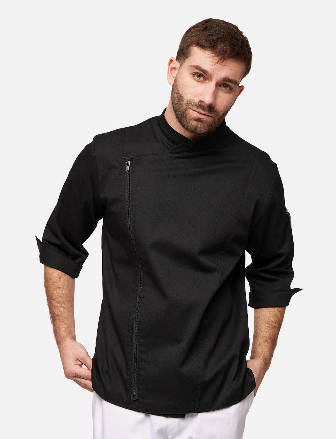 Veste de cuisine homme manches courtes avec fermeture zippée stretch Slim Fit