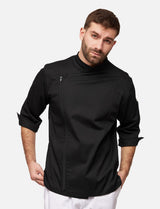 Veste de cuisine homme manches courtes avec fermeture zippée stretch Slim Fit