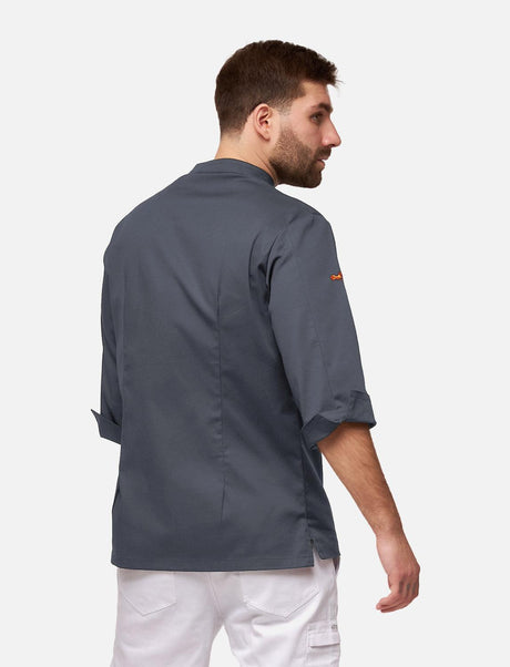 Men's chef's jacket with zip, stretch, slim fit