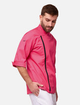 Veste de cuisine homme manches courtes avec fermeture zippée stretch Slim Fit