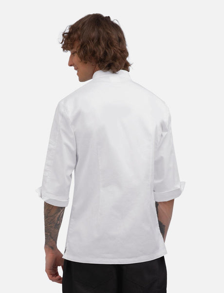 Men's chef's jacket with zip, stretch, slim fit