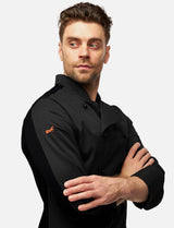 easyClean men's chef's jacket with dryMesh back and sleeves - including ball buttons - long sleeve