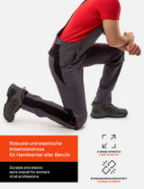 Salopette de travail professionnelle homme avec poches pour genouillères en coton Strong Stretch pour artisanat et bâtiment