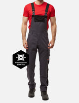 Salopette de travail professionnelle homme avec poches pour genouillères en coton Strong Stretch pour artisanat et bâtiment
