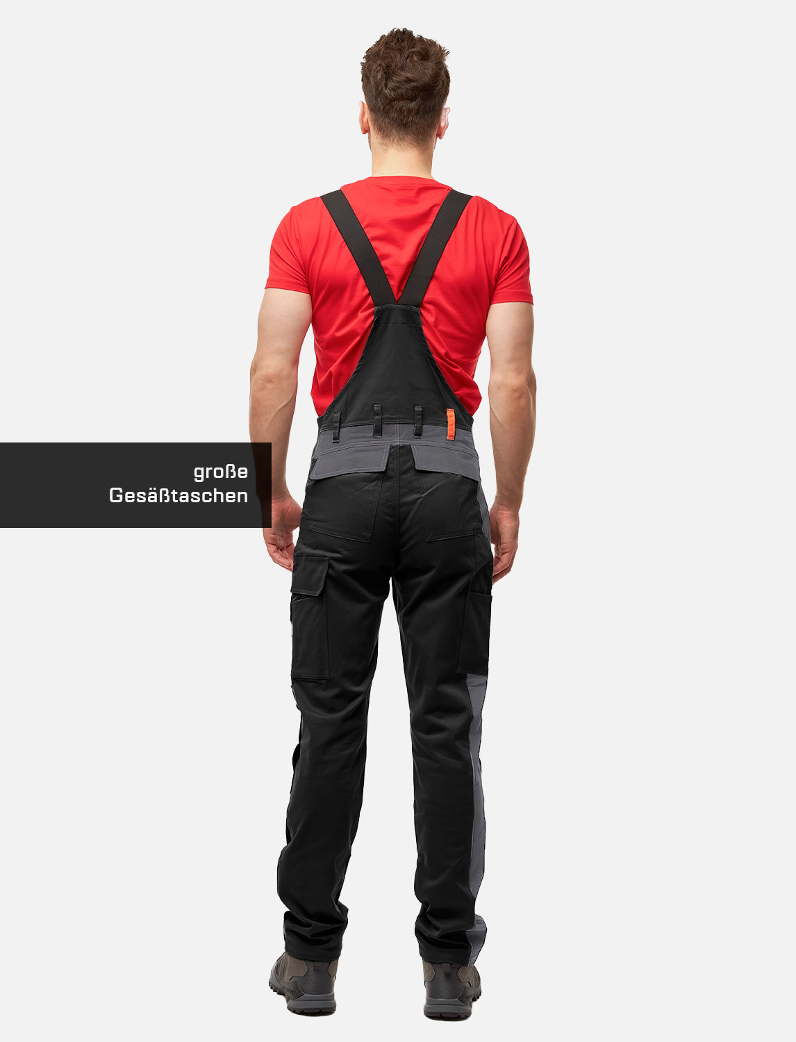 Salopette de travail professionnelle homme avec poches pour genouillères en coton Strong Stretch pour artisanat et bâtiment