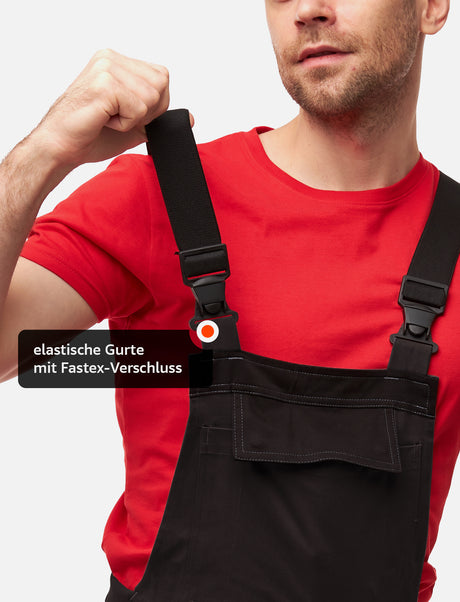 Salopette de travail homme noire, confection robuste | StrongAnt M512SC