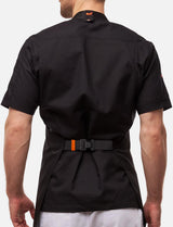 Bib apron with pockets, adjustable neckband and elastic waistband