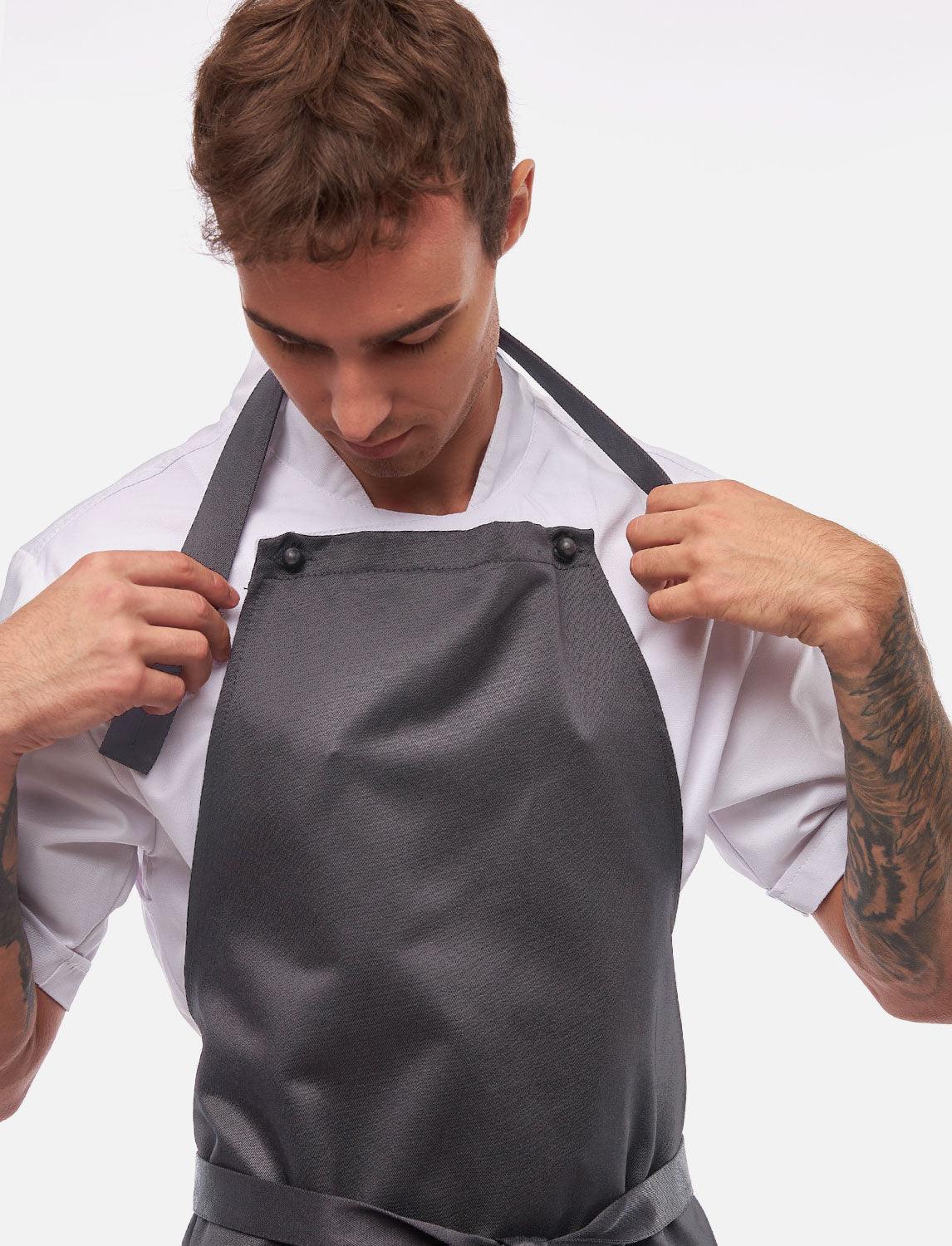 freeNeck bib apron with pockets, water-repellent, unisex cooking apron 105×70 cm