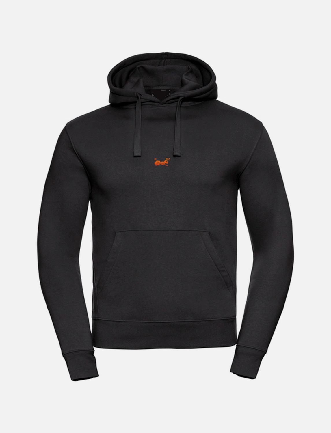 Men's hoodie with kangaroo pocket, double-layered hood, flat drawstring and slim fit