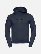 Men's hoodie with kangaroo pocket, double-layered hood, flat drawstring and slim fit